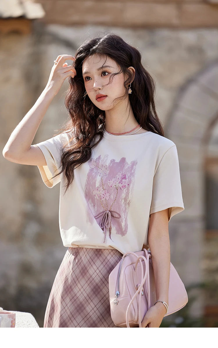 Mishow Iris Spray Print Cool Cotton Tee MXE13T0453
