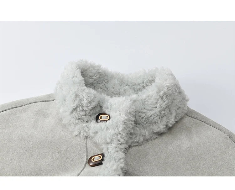 MISHOW Suede Composite Fur Jacket Stand-Up Collar Windproof MXE87W0941