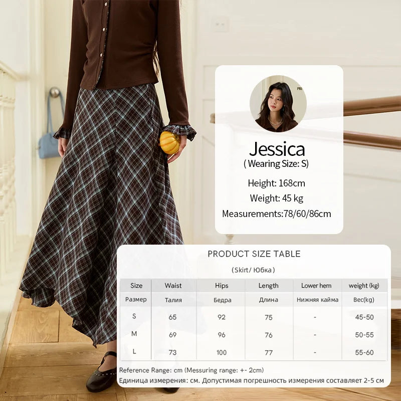 MISHOW Irregular Plaid Skirt Contrasting High Waist A-LINE MXE47B2436