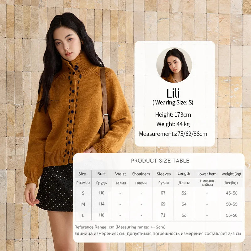 Mishow Retro Turtleneck Single-Breasted Cardigan MXE48Z2617