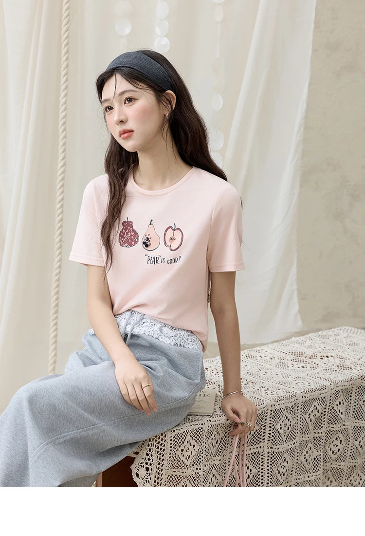 Mishow Cartoon Print Slim Office Tee MXE33T0500