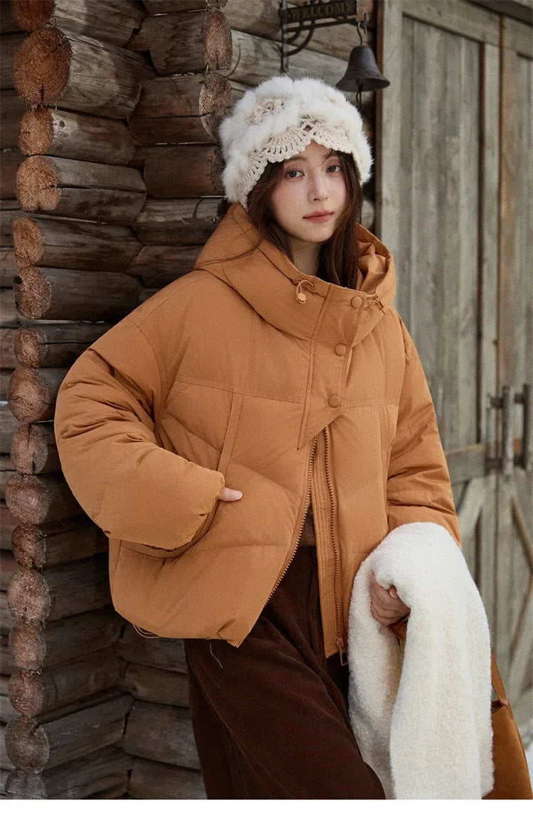 Mishow Hooded 90% White Duck Down Short Coat MXE51Y0080