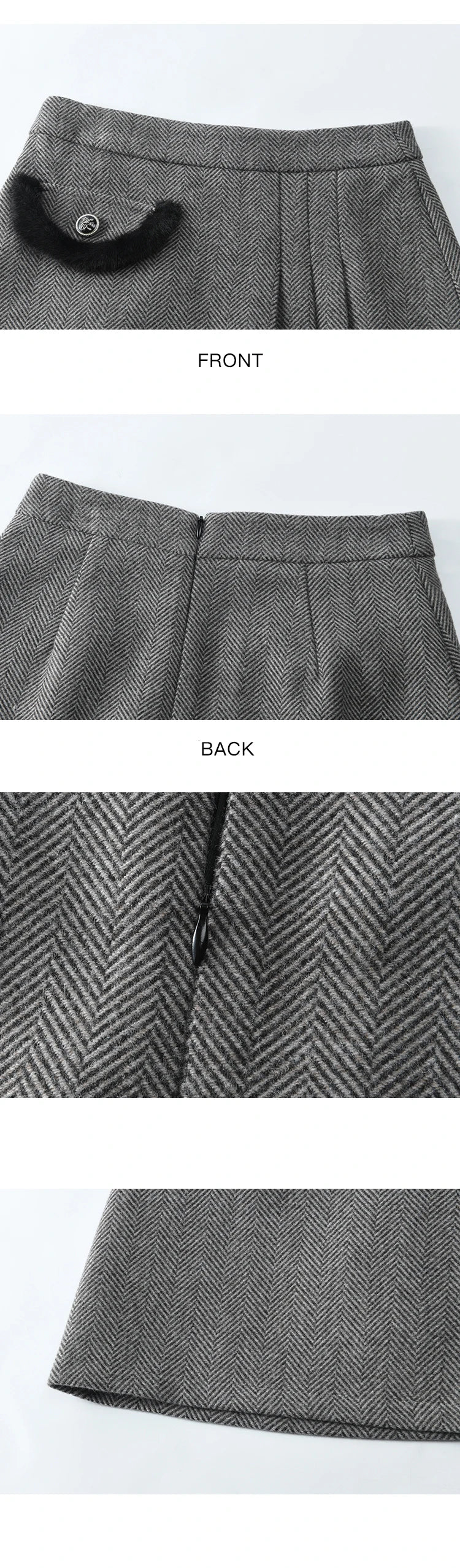 Mishow Plaid Tweed Jacket & Half Pleated Skirt Set MXD43W0442
