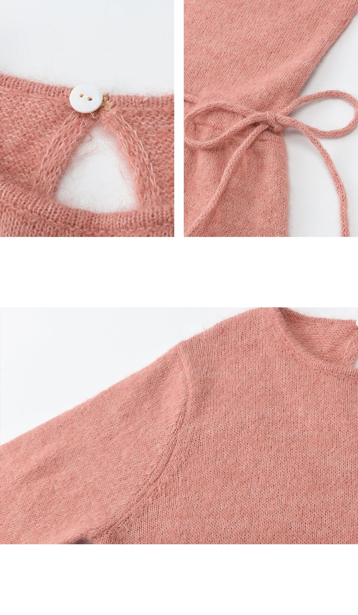 Mishow French Pink Ruffled Hem Pullover with Drawstring Belt MXE90Z2824