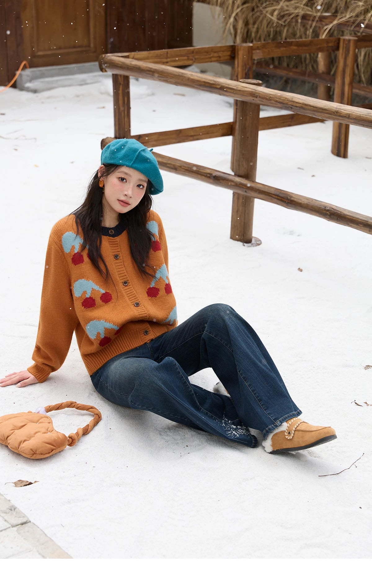 Mishow Cherry Jacquard Retro Sweet Cardigan MXE88Z2689