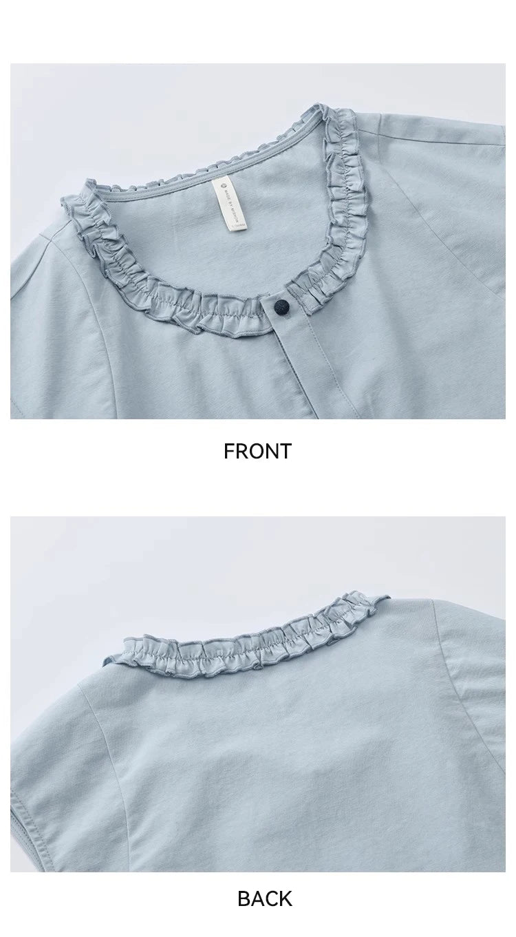 MISHOW Round Neck Sleeveless Shirt Button Front MXE38X1864