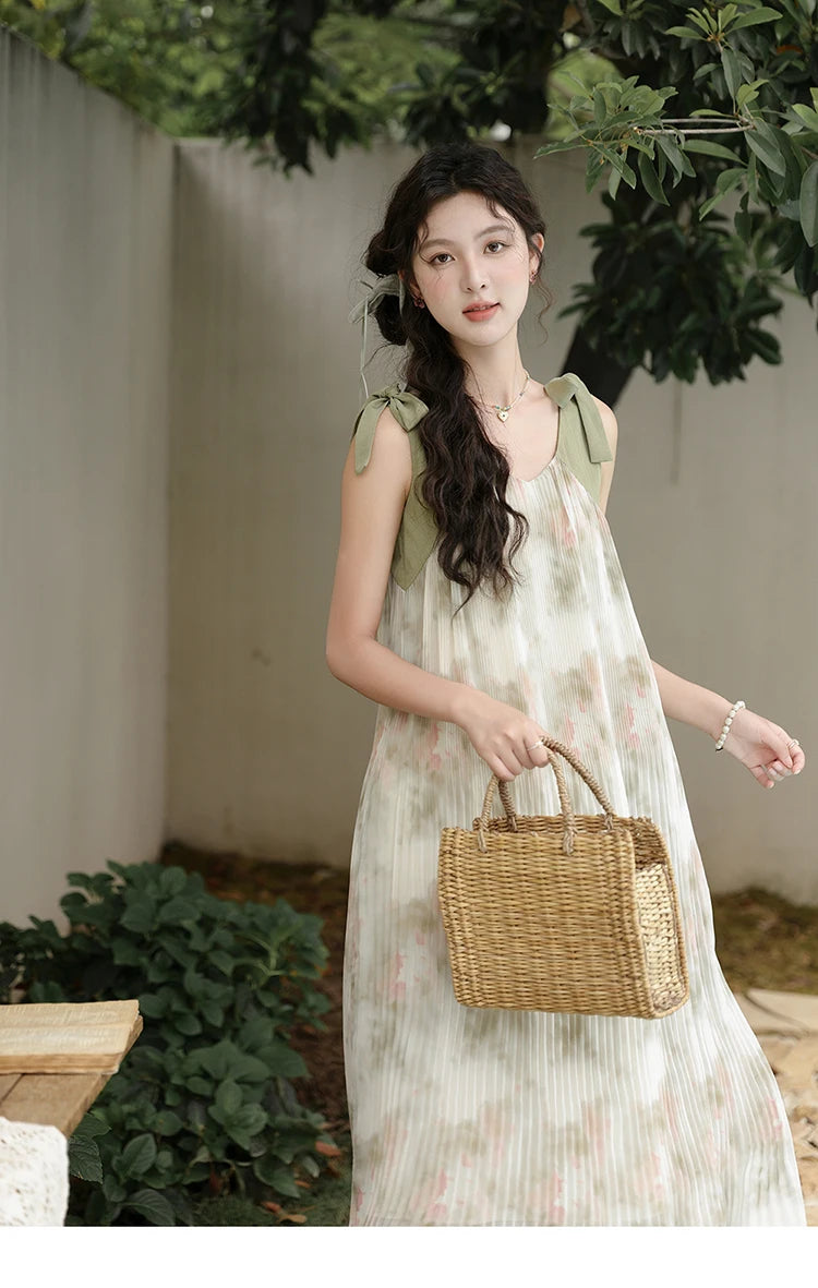 Mishow French Floral Suspender Vacation Dress MXD28L1862