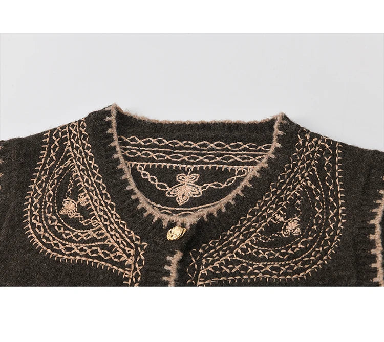 Mishow Patterned Embroidered Crew Neck Vest MXE86Z2745