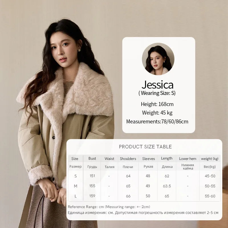 Mishow Large Lapel Fur Collar Down Jacket MXE94W1046