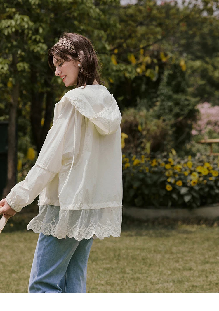 Mishow Hooded Lace Sunscreen Cardigan MXE33W0780