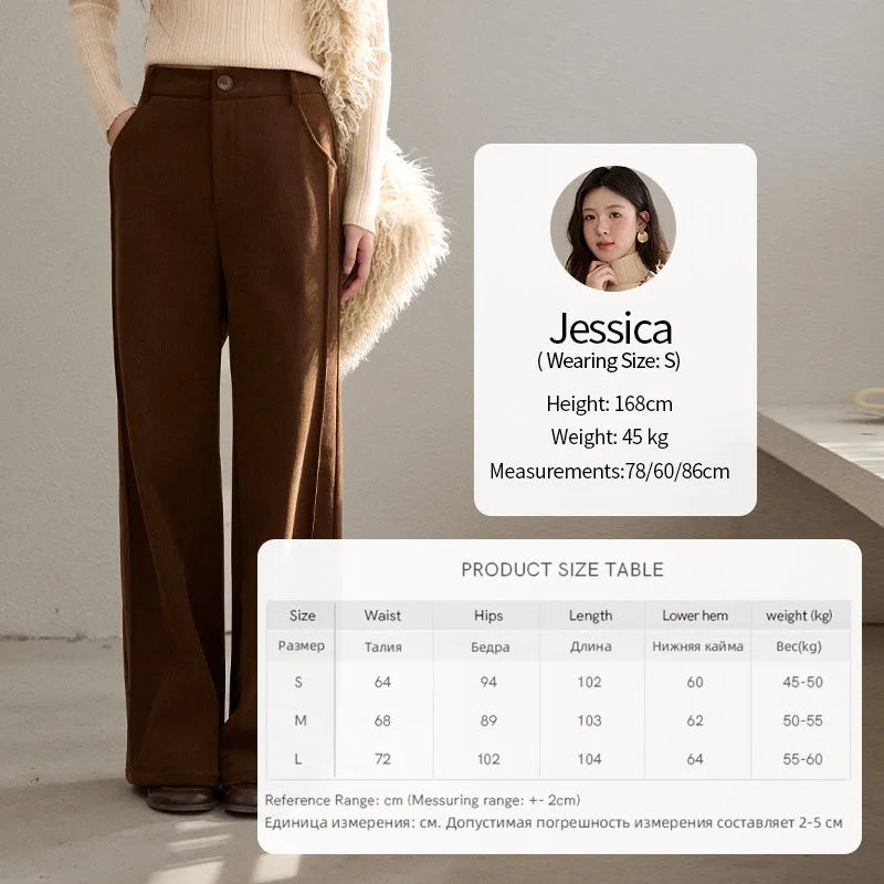 MISHOW Corduroy Straight Leg Pants Silver Fox Velvet Warm MXE91K1125