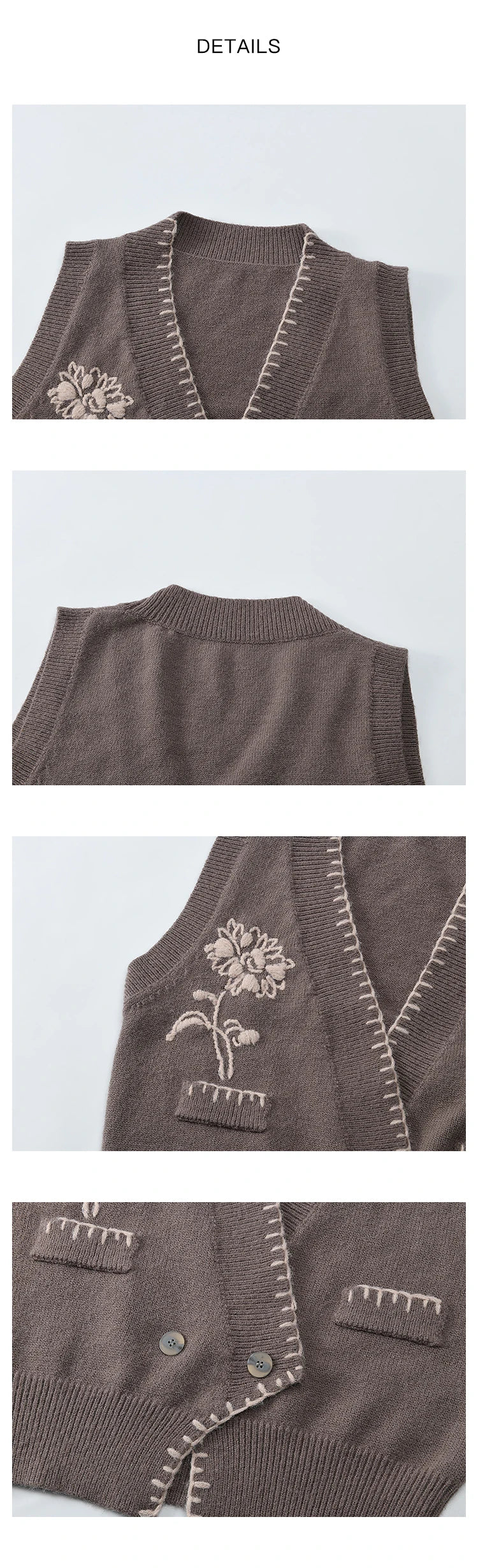 Mishow Arctic Velvet Embroidered Sweater Vest MXD42Z0701