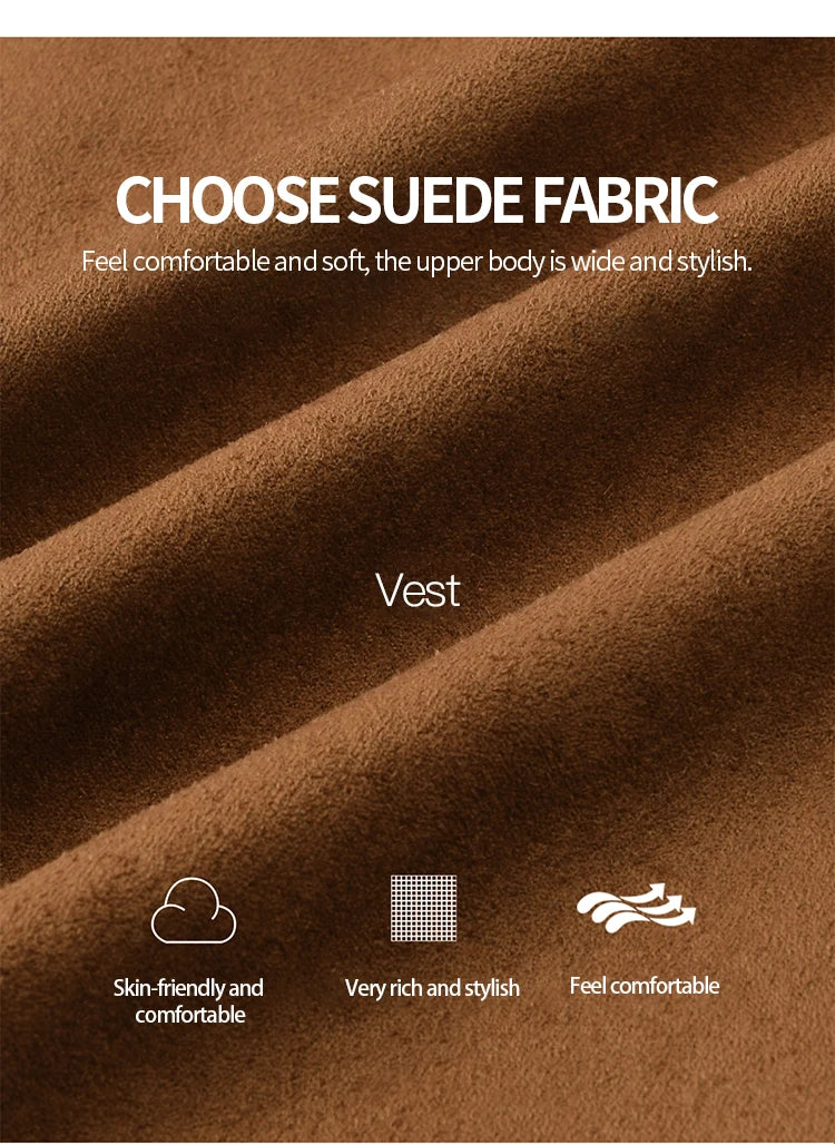 Mishow French Suede Rivet V-Neck Vest MXE46L2518