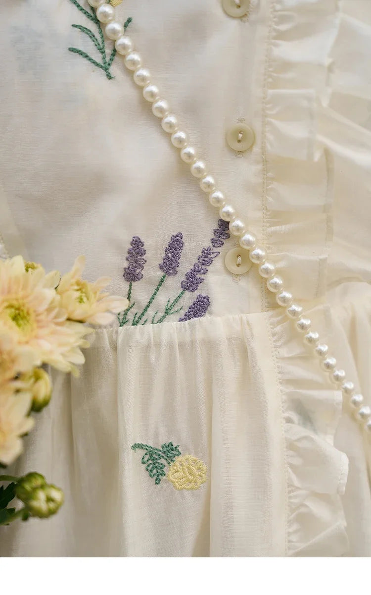 Mishow Fairycore Floral Flare Sleeve Ruffled Dress MXC38L1518
