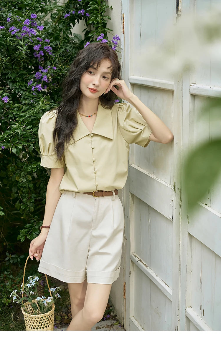 Mishow High Waist Slim A-Line Suit Shorts MXD28K0647