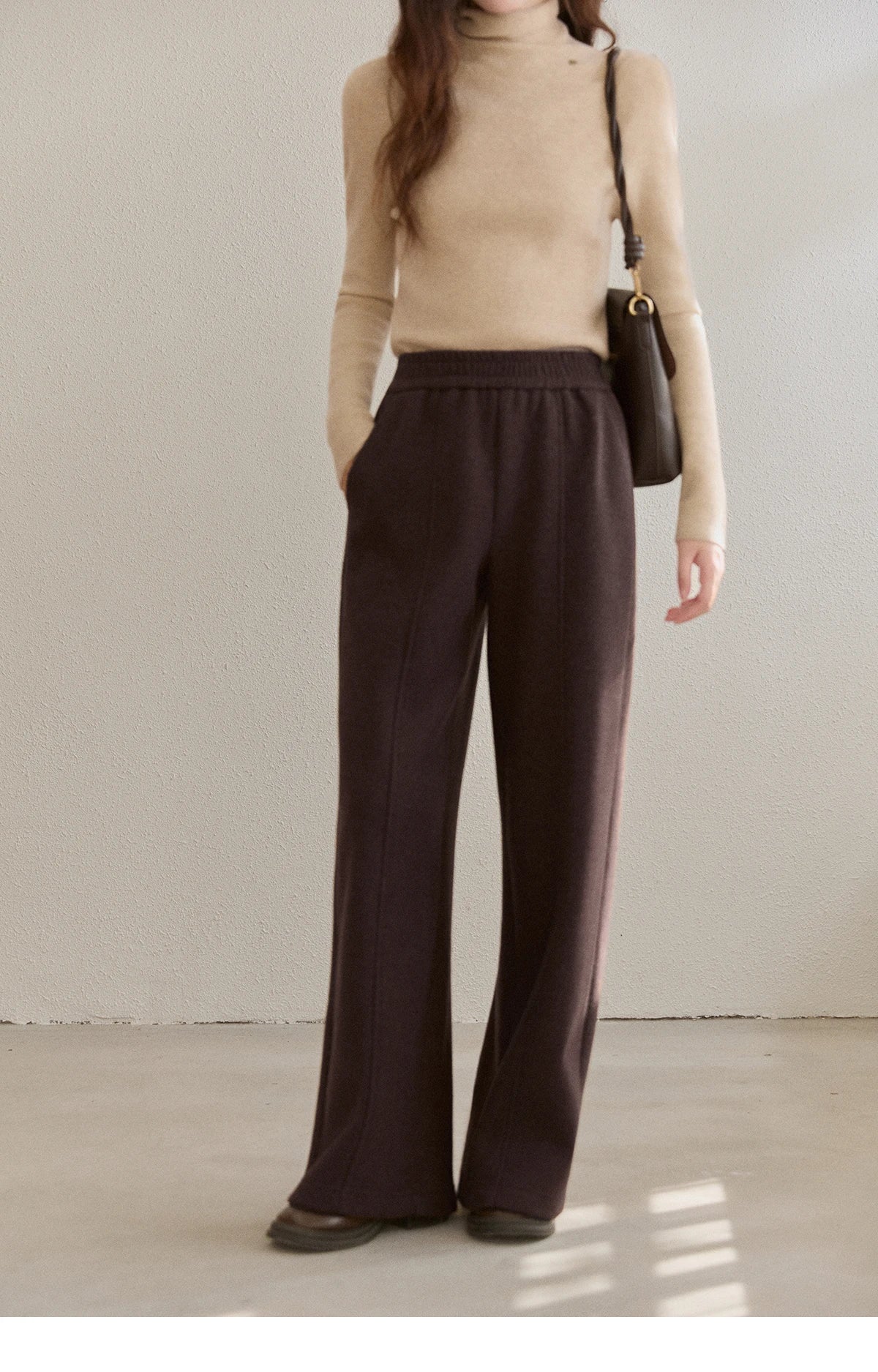 MISHOW High Waist Wide Leg Pants Fleece Warm Knit MXE92K1127