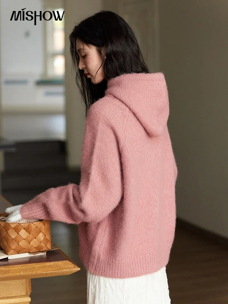 Mishow Hooded Neck Cozy Wool Pullover MXD59Z1123