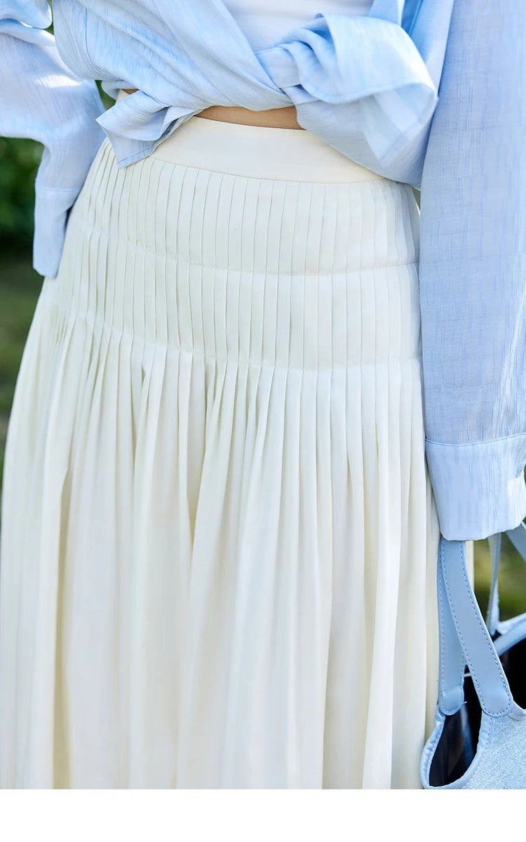 MISHOW Solid A-Line Slim Long Skirt High Waist Zipper MXE12B0663