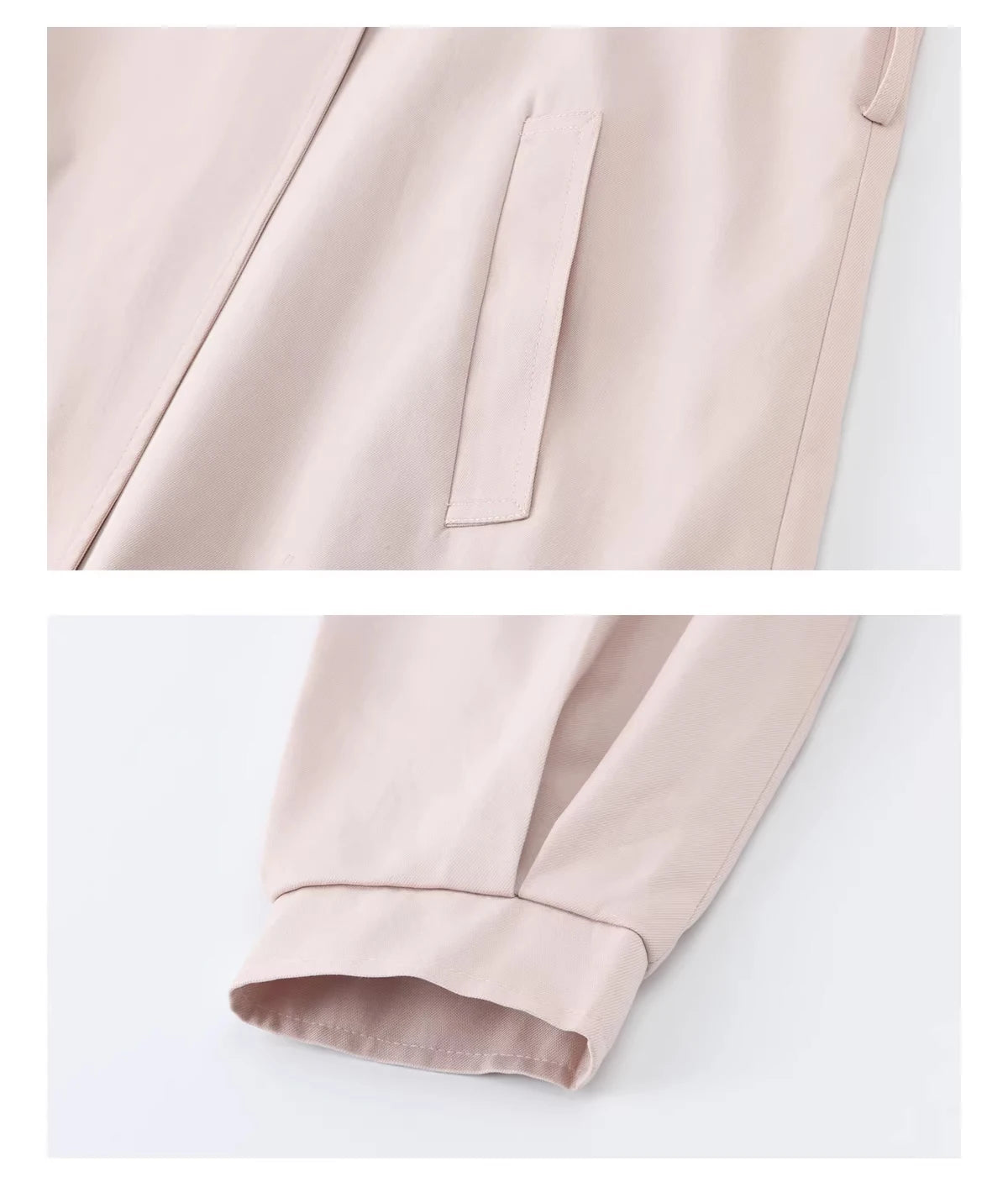 Mishow Dusty Pink Stand Collar Belted Trench MXF108W1002