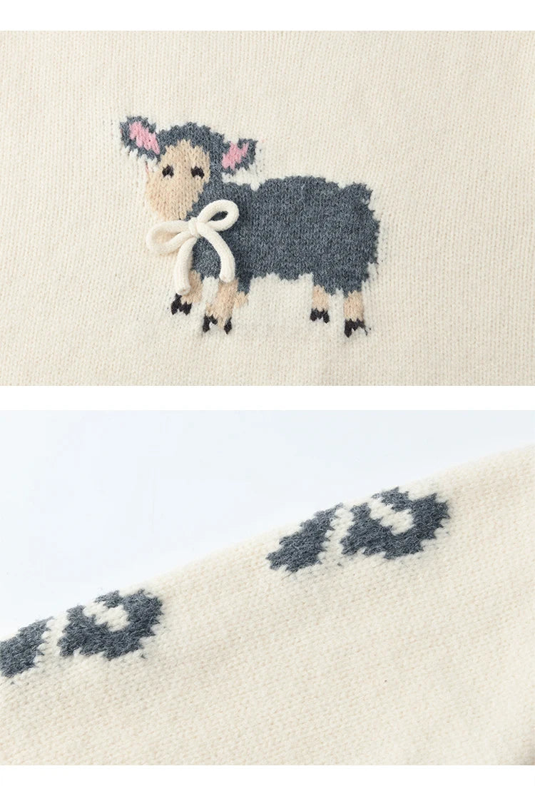 Mishow Soft Lamb Color Clash Spliced Pullover MXD59Z1140