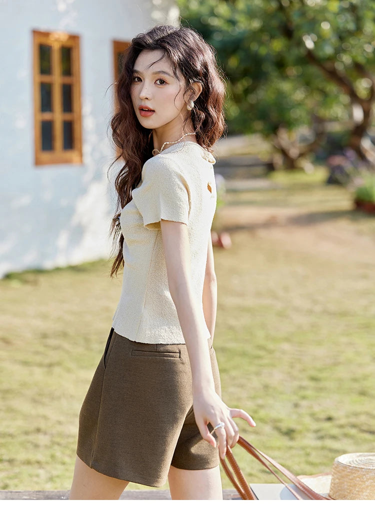 Mishow High Waist A-Line Slim Shorts MXD47K0772