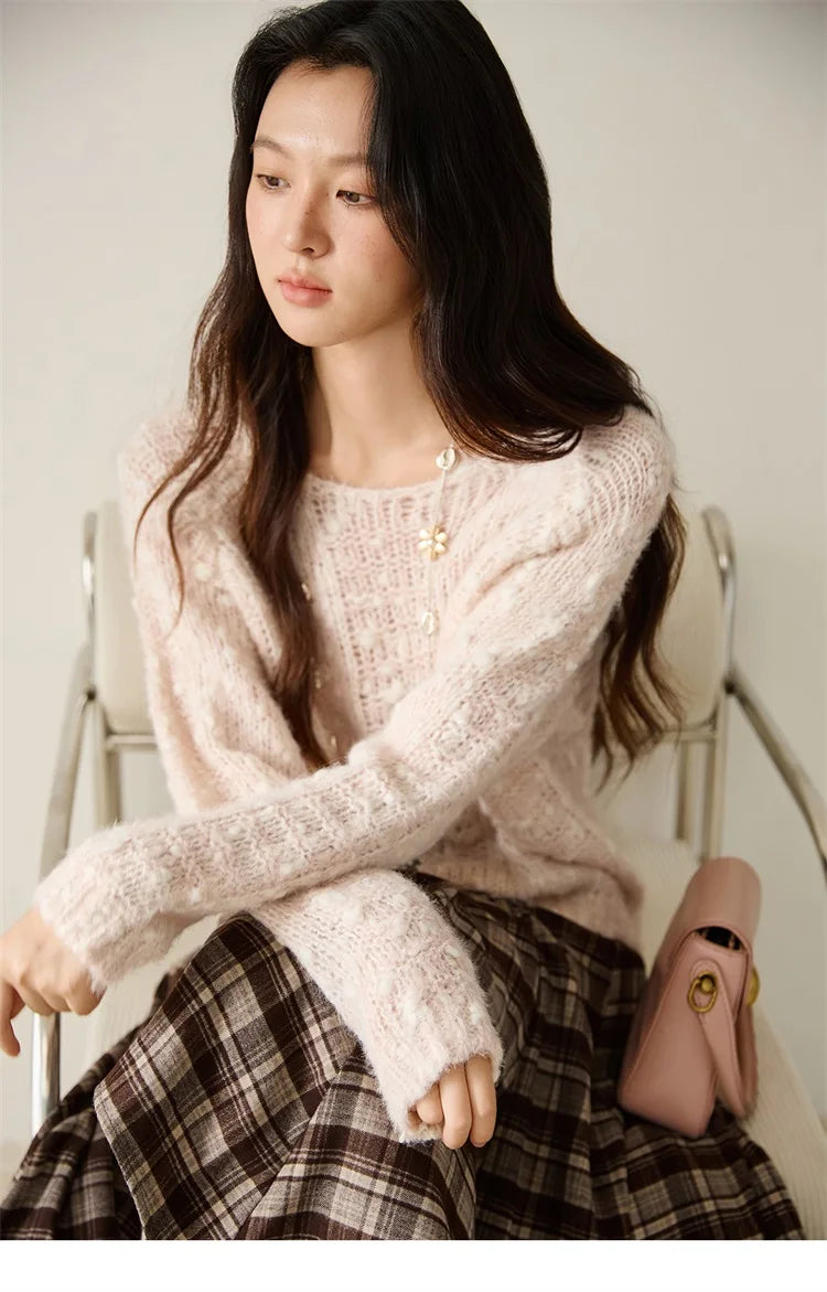 Mishow Scoop Neck Hollow Raglan Sleeve Sweater MXE46Z2565