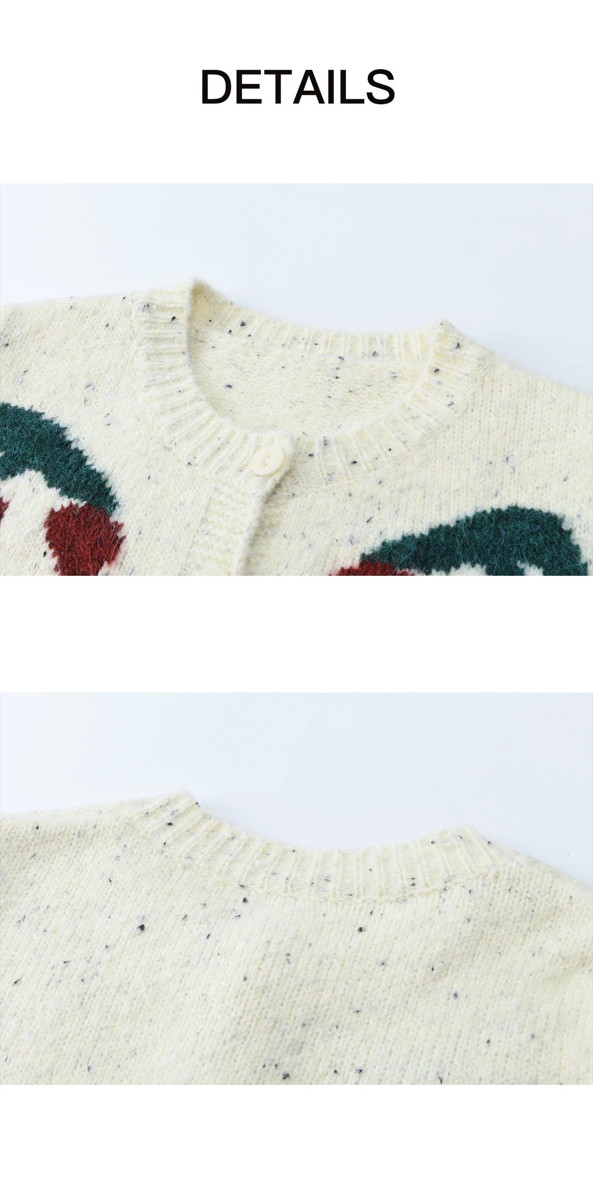 Mishow Cherry Jacquard Flecked Drop Shoulder Cardigan MXE91Z2837