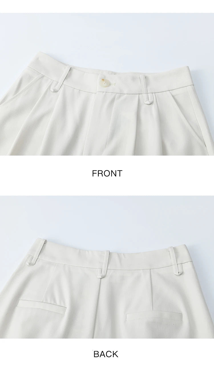 MISHOW Apricot Gray Wide Leg Pants High Waist Slim Versatile MXE41K1013