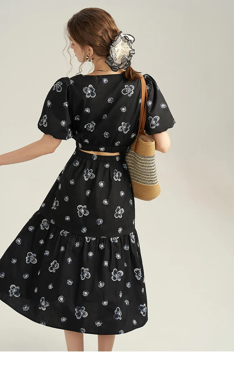 Mishow High Waist Floral Print A-Line Skirt MPD21B0398