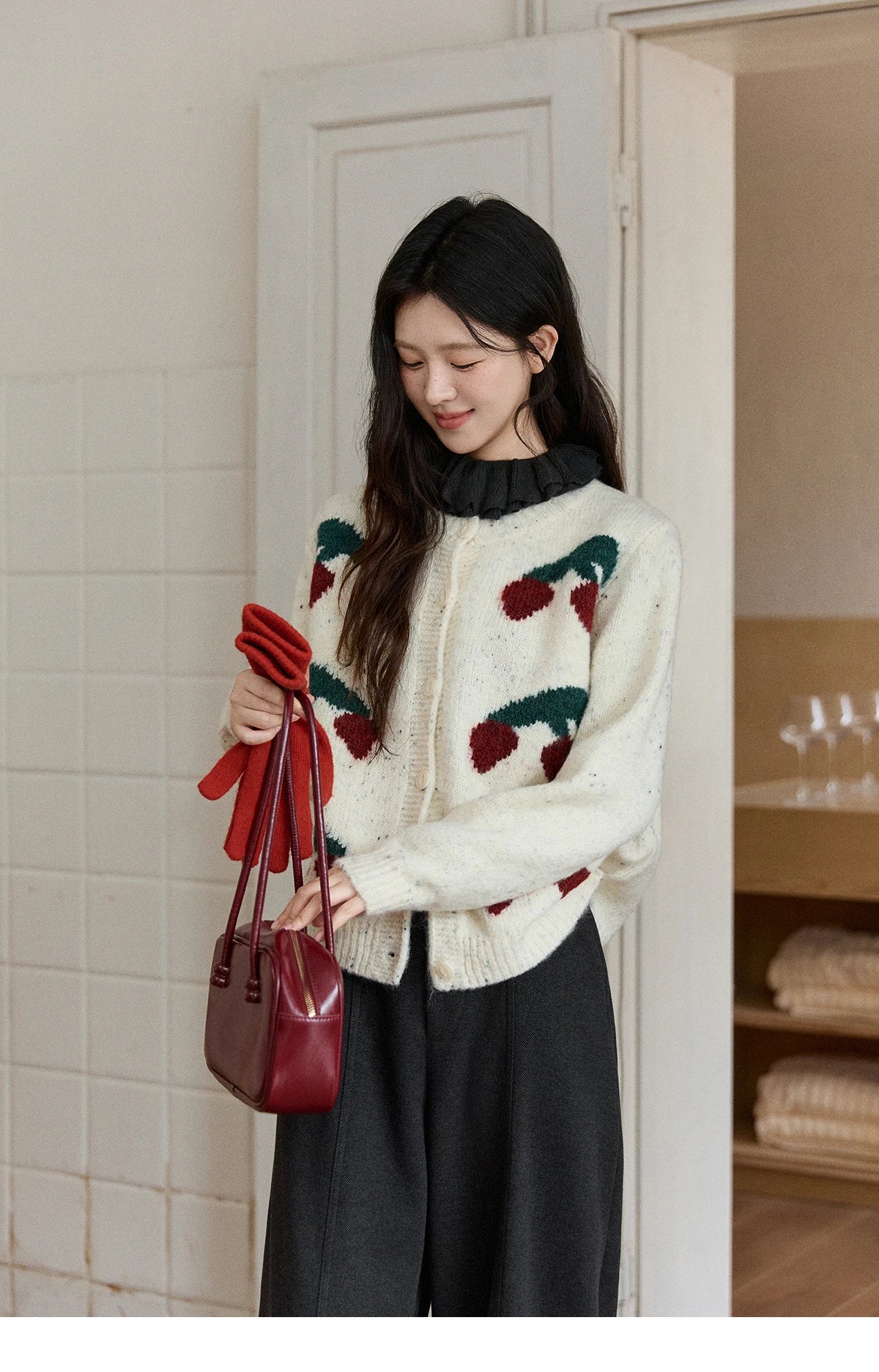 MISHOW High Waist Wide Leg Pants Fleece Warm Knit MXE92K1127