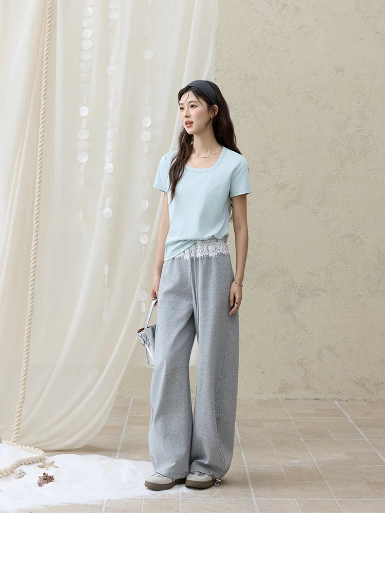 Mishow Solid Square Neck Straight Tee MXE15T0483