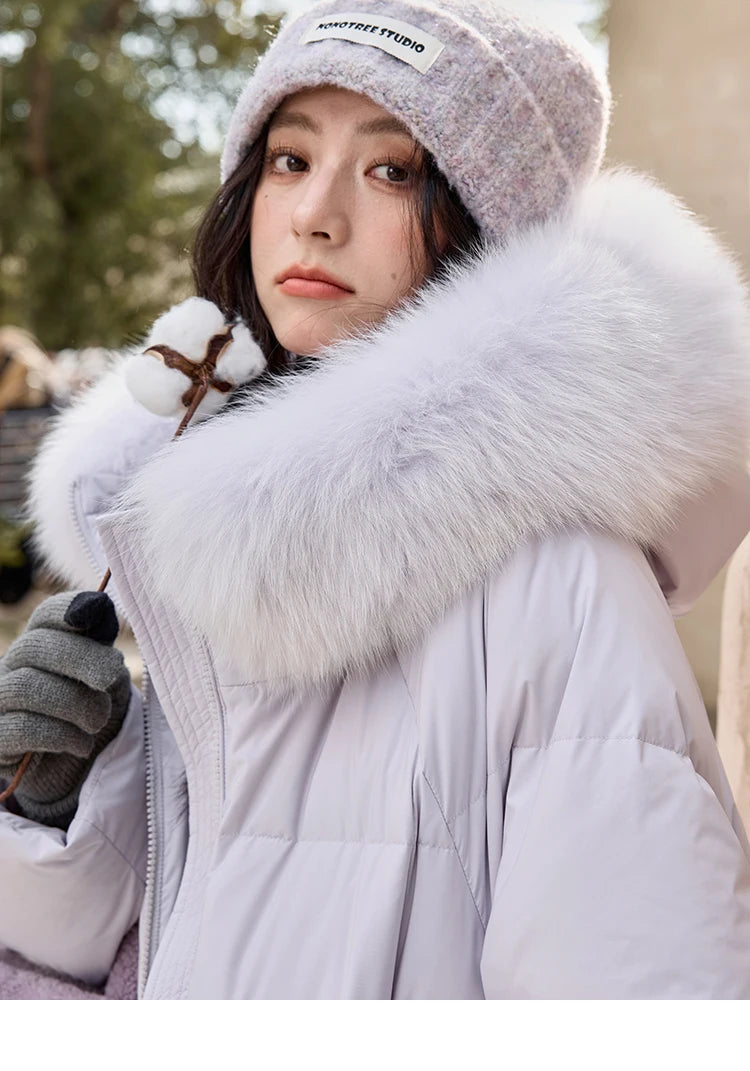 Mishow Hooded Thickened 90% Down Long Jacket MXD36Y0051