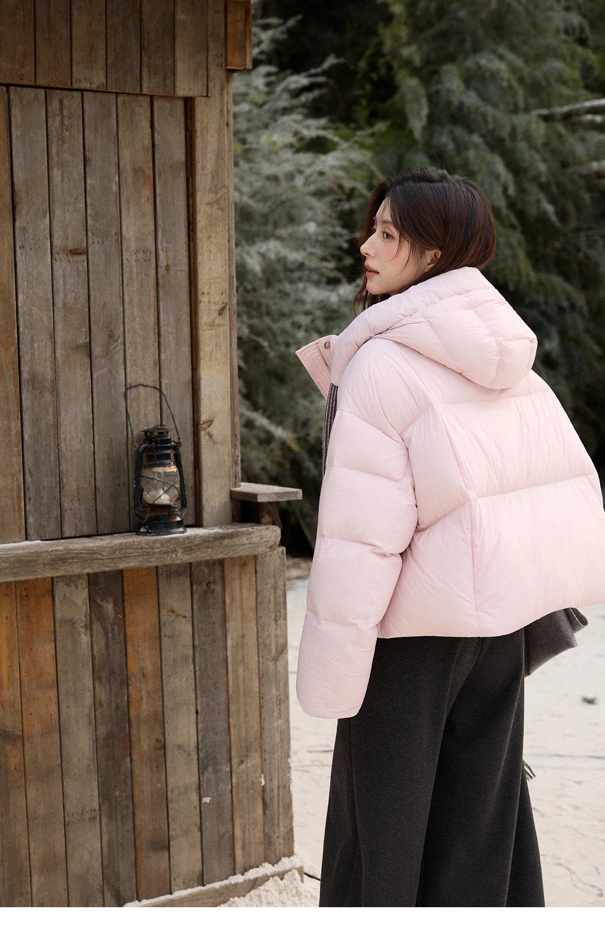 Mishow Pom-Pom Hooded Sweet Down Jacket MXE92Y0088