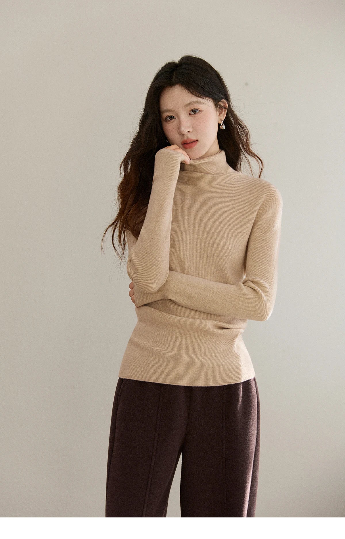 MISHOW High Waist Wide Leg Pants Fleece Warm Knit MXE92K1127