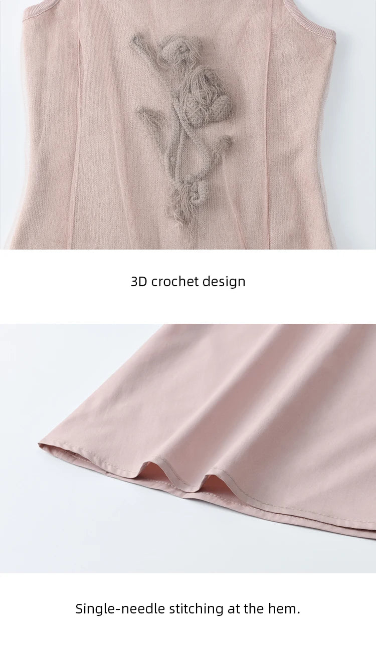 Mishow French Color Matching Knit Camisole Dress MXE13L2082