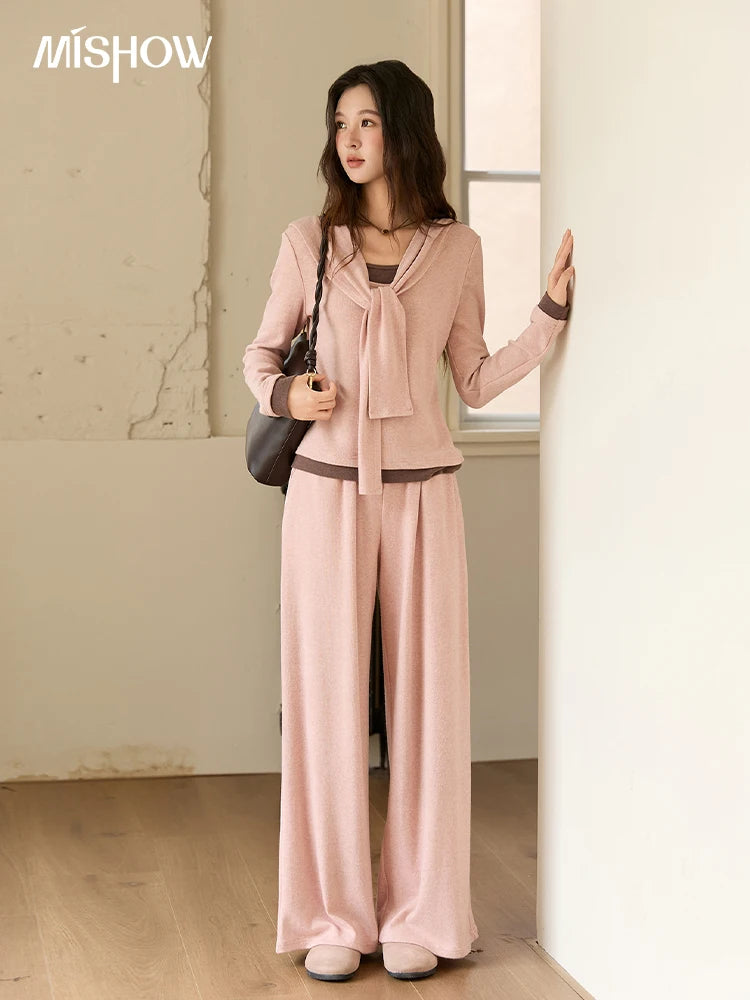 MISHOW Elastic Waist Casual Pants Loose Wide Leg Trousers MXE89K1119