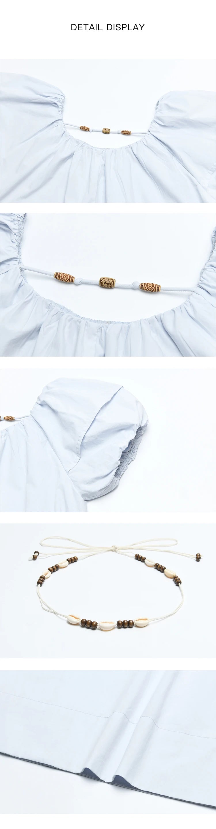 MISHOW 100% Cotton Bohemian Bubble Sleeve Dress MXD26L1940
