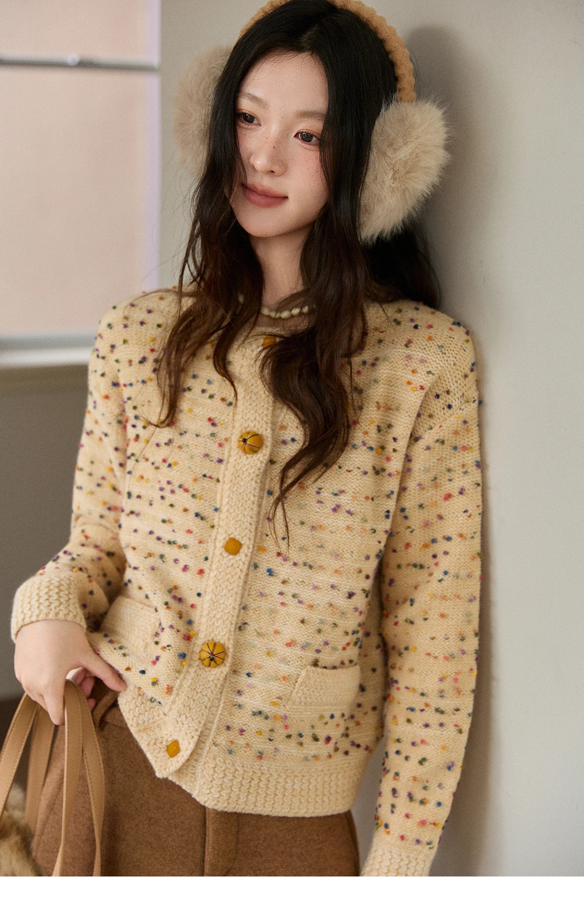 Mishow Colorful Yellow Arctic Fleece Cardigan MXE91Z2778
