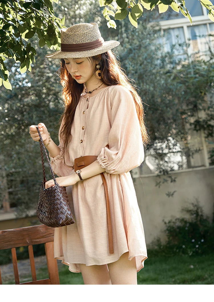 MISHOW French Retro Midi Dress with Belt MXE39L2409