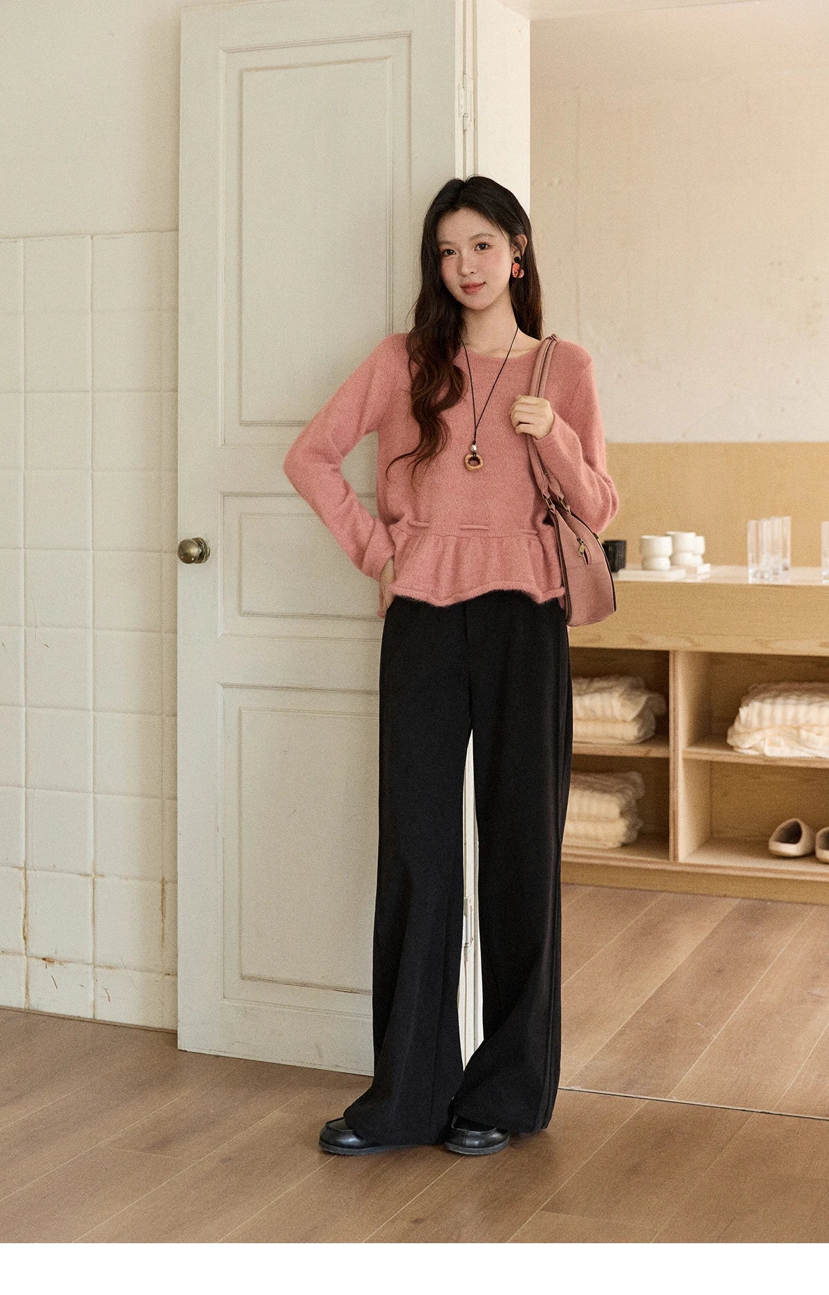 MISHOW Corduroy Straight Leg Pants Silver Fox Velvet Warm MXE91K1125