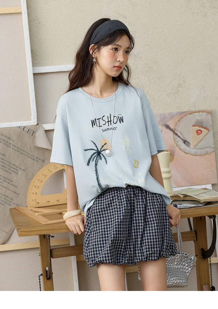 Mishow Coconut Tree Print Holiday Tee MXE31T0516