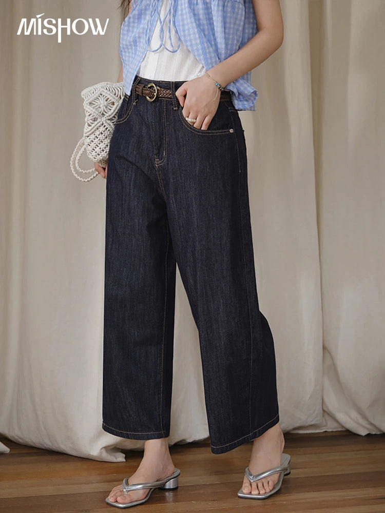 Mishow High Waist Wide Leg Straight Jeans MXE37K0995