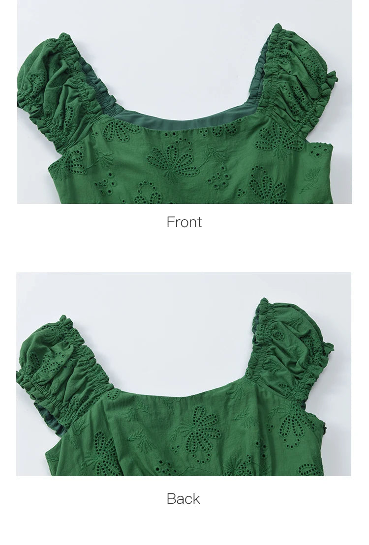 MISHOW French Square Neck Puff Sleeve Dress MXE39L2325
