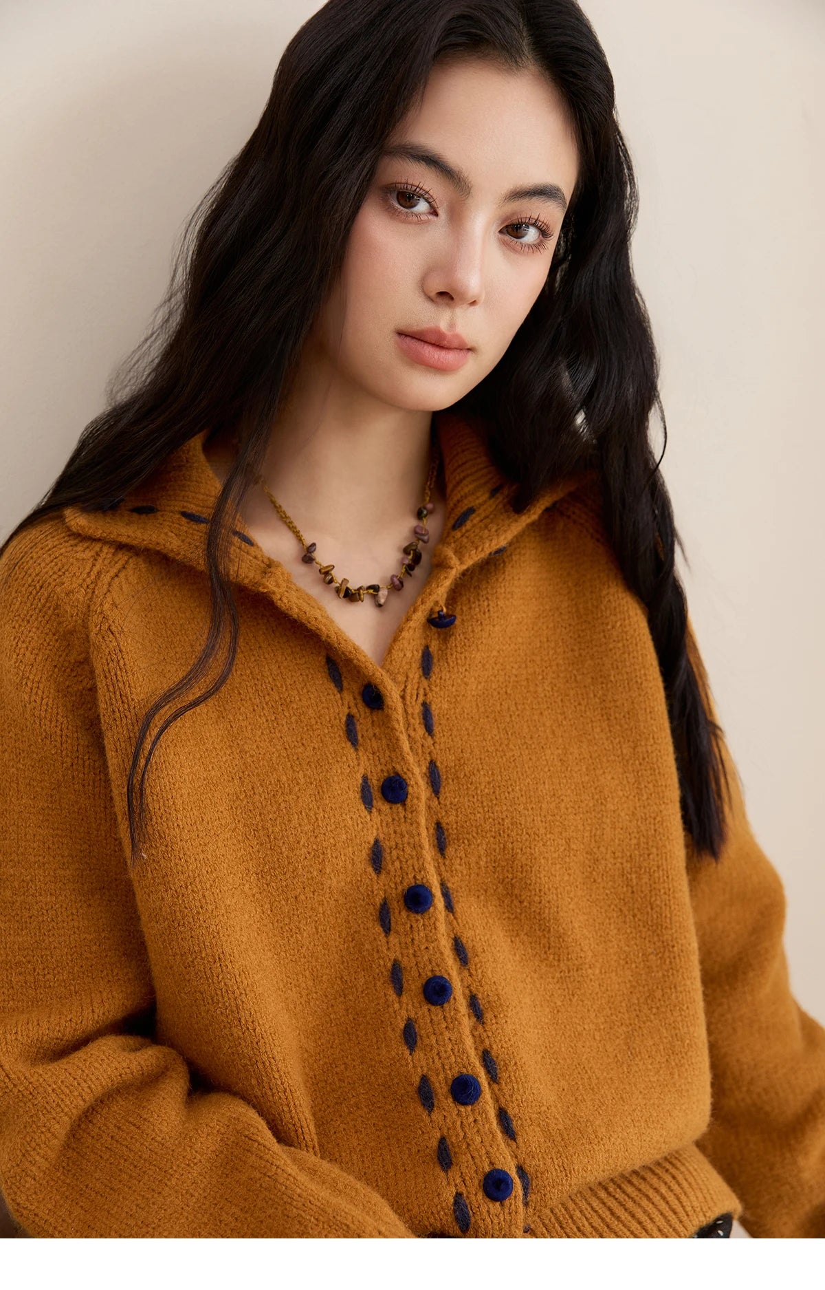 Mishow Retro Turtleneck Single-Breasted Cardigan MXE48Z2617