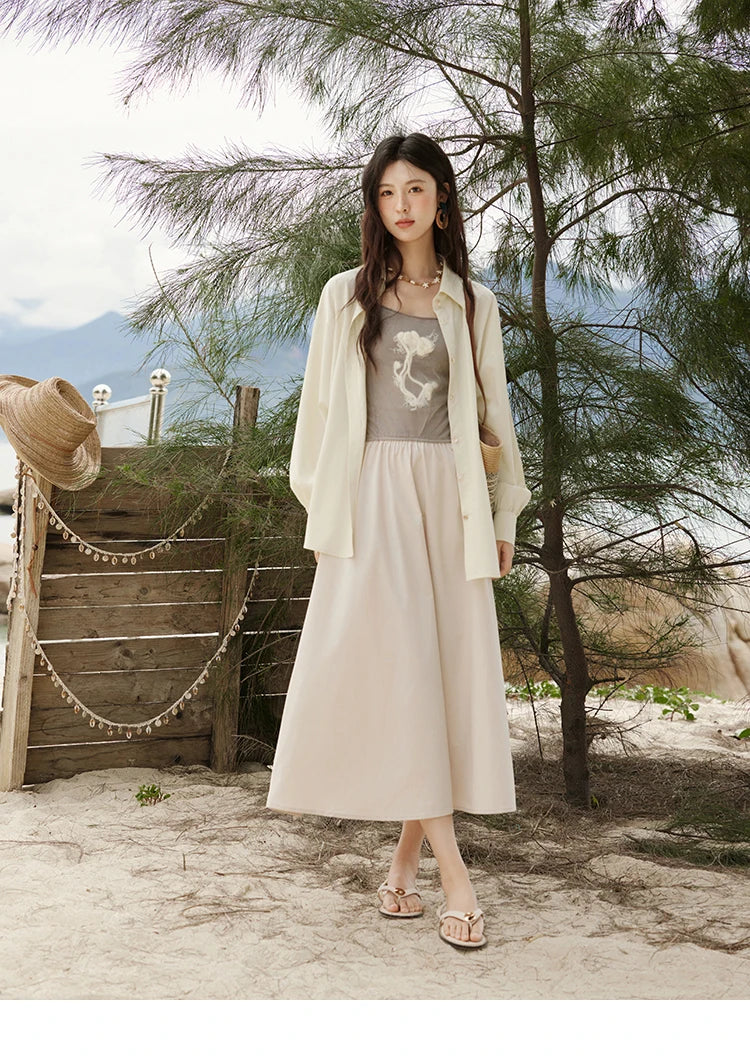Mishow French Color Matching Knit Camisole Dress MXE13L2082