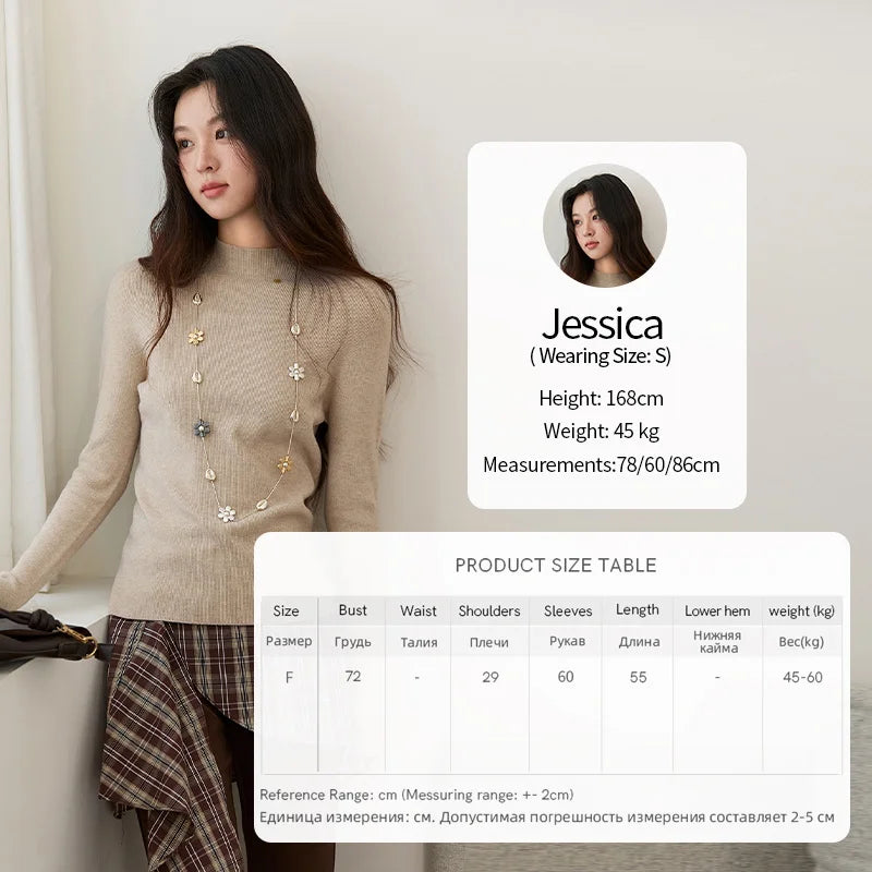Mishow Minimalist Mock Neck Slim Pullover MXE48Z2583