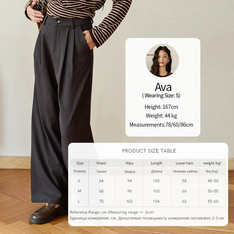 MISHOW Solid Wide-Leg Pants High-Waisted Loose Pockets MXE46K1090