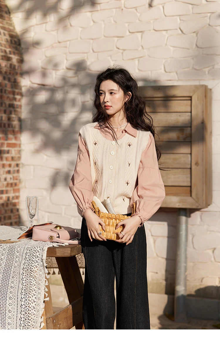Mishow 3D Flower Embroidered Knitted Vest MXE11Z1077