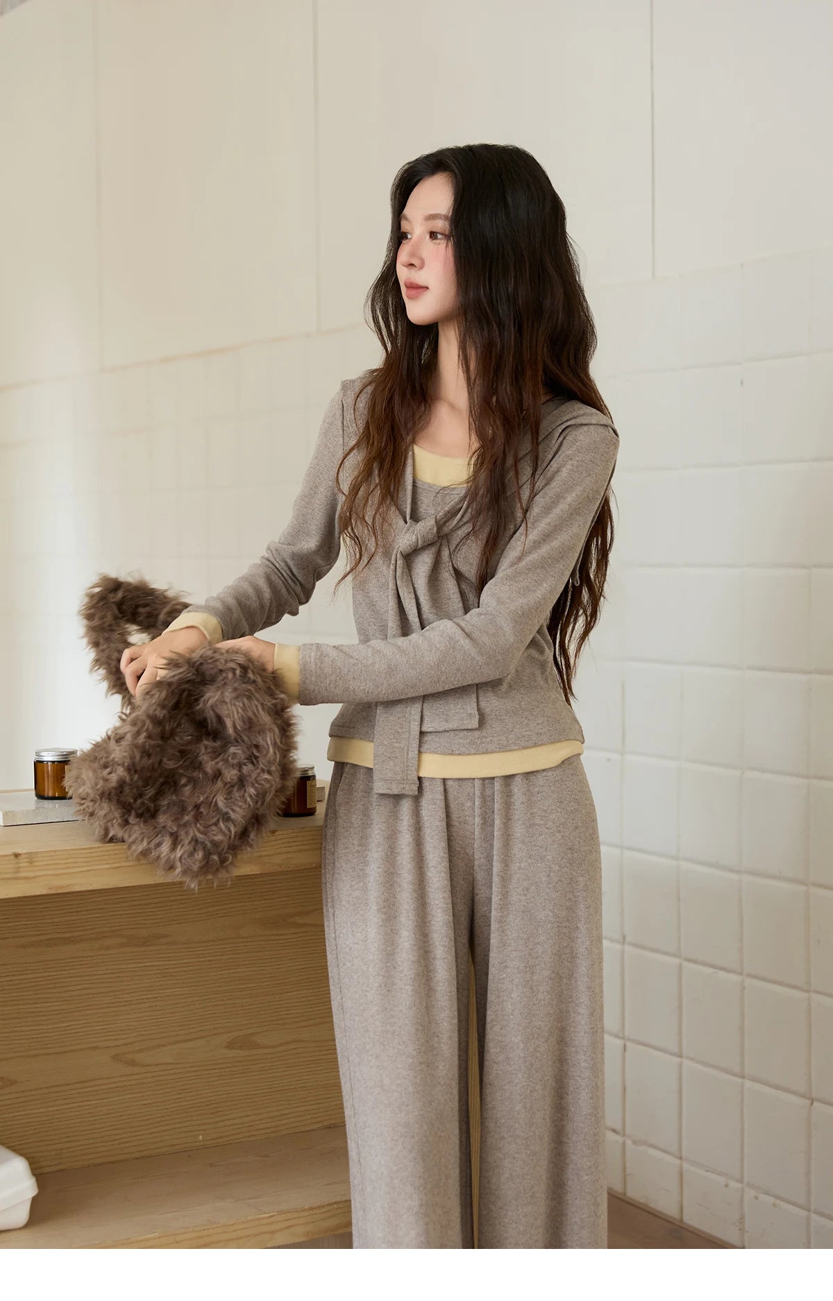 MISHOW Elastic Waist Casual Pants Loose Wide Leg Trousers MXE89K1119