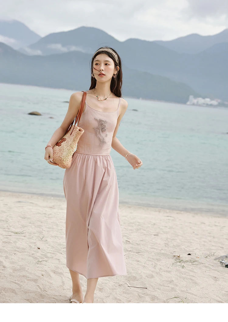Mishow French Color Matching Knit Camisole Dress MXE13L2082